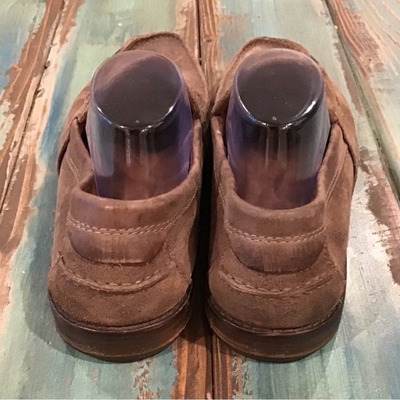 Clarks 10.5 Loafers Mens Distressed Leather Brown Stitching Detail Stacked Heel main image 11